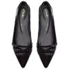CLARKS WOMENS STRAP POINT TOE SHOE - BLACK PATENT